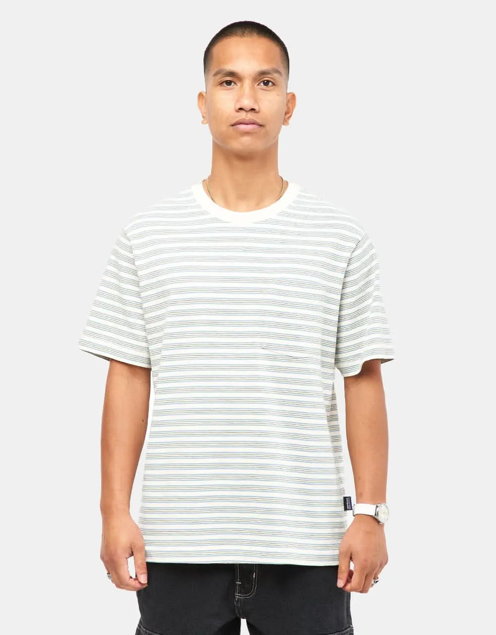 Patagonia Daily Pocket T-Shirt - Hidden Stripe: Natural