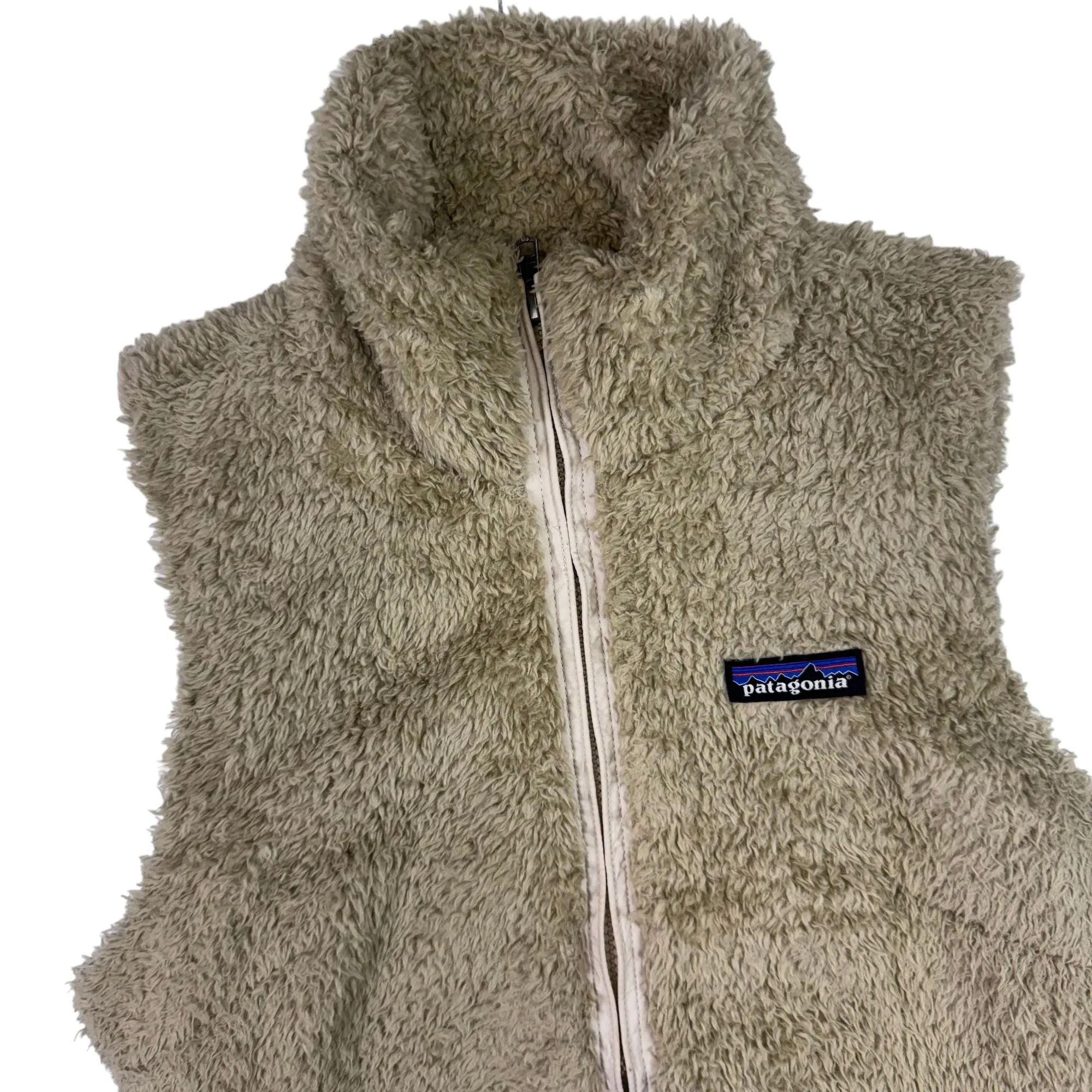 Patagonia Sherpa Sleeveless Full-Zip Fleece Vest Beige