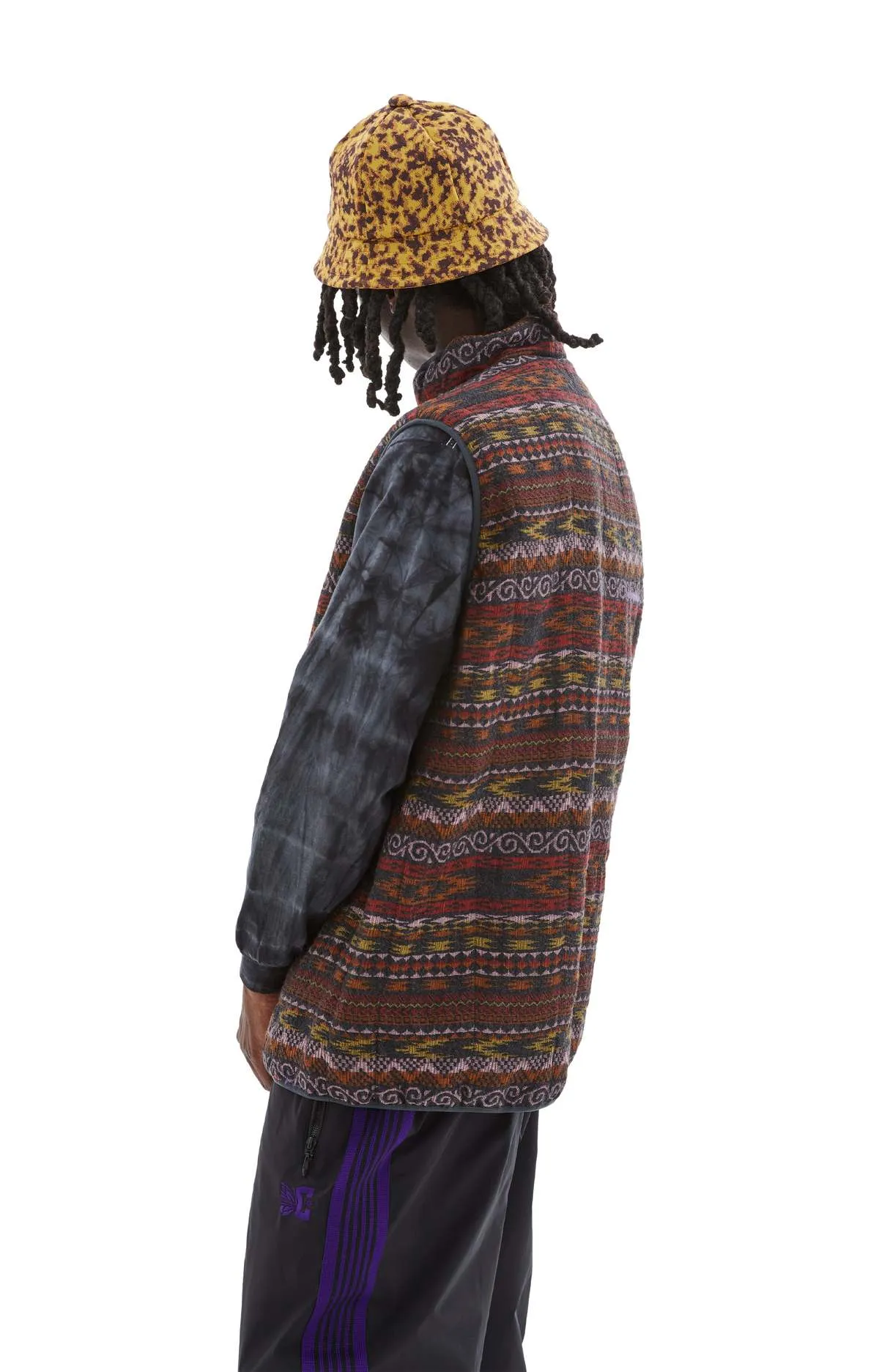 Piping Quilt Vest - Charcoal