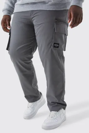 Plus Fixed Relaxed Ripstop Cargo Pants With Tab