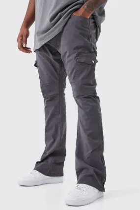 Plus Fixed Waist Skinny Stacked Zip Gusset Cargo Pants