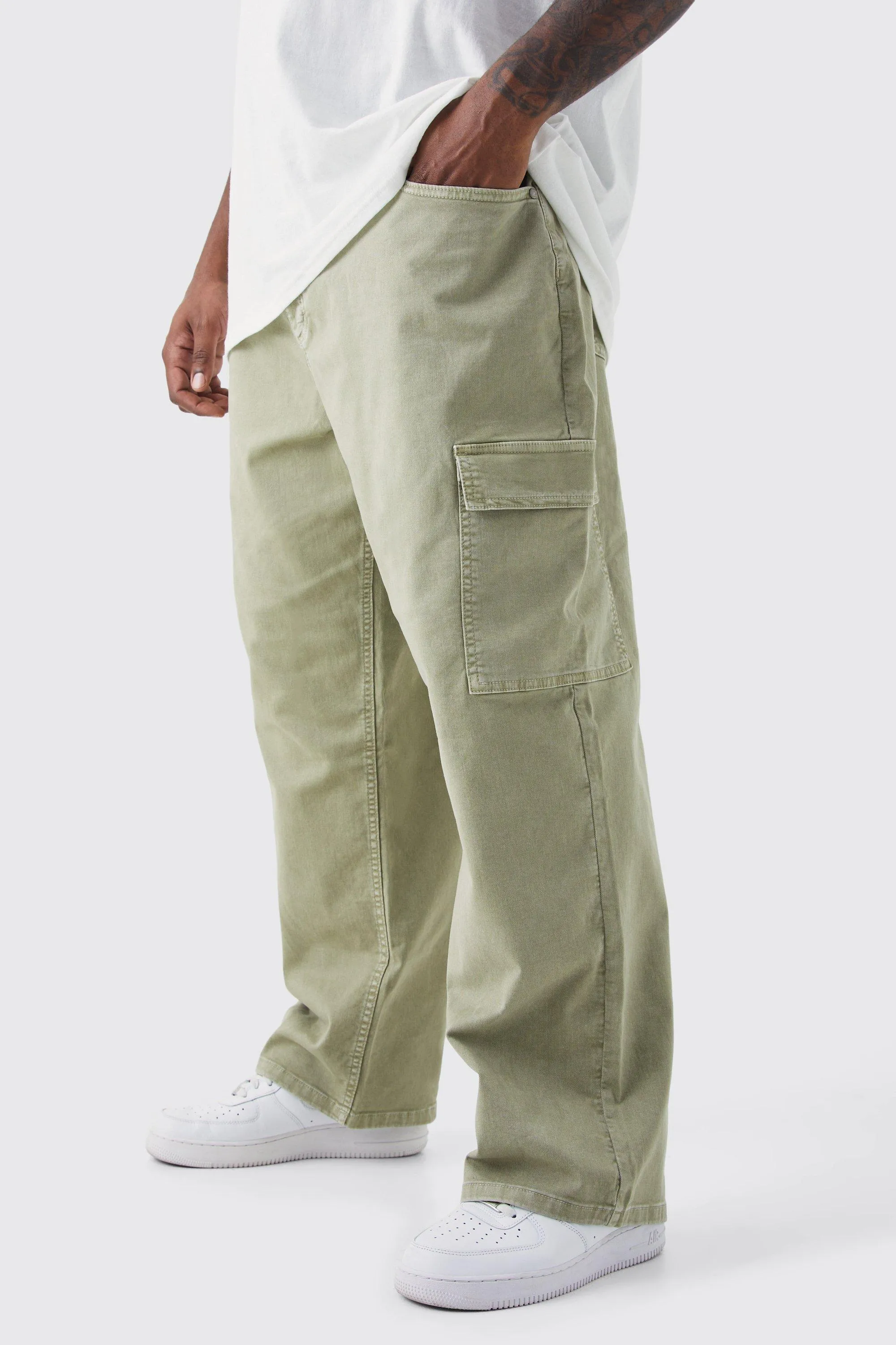 Plus Relaxed Overdye Cargo Pants