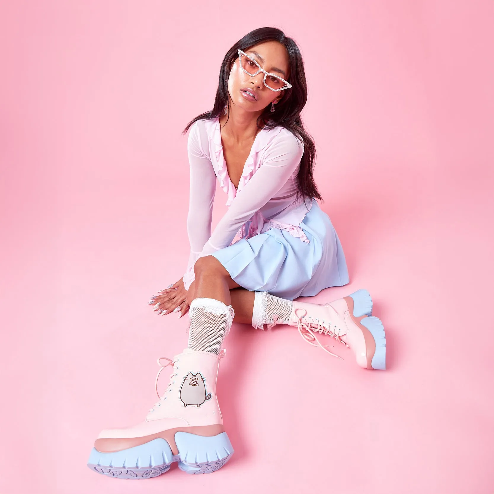 Pusheen Doughnuts Pastel Patent Boots