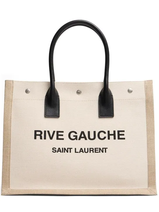 Saint Laurent   Small Rive Gauche linen tote bag 