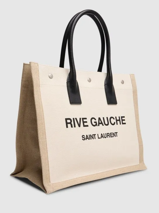 Saint Laurent   Small Rive Gauche linen tote bag 