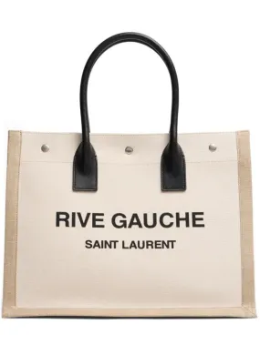 Saint Laurent   Small Rive Gauche linen tote bag 