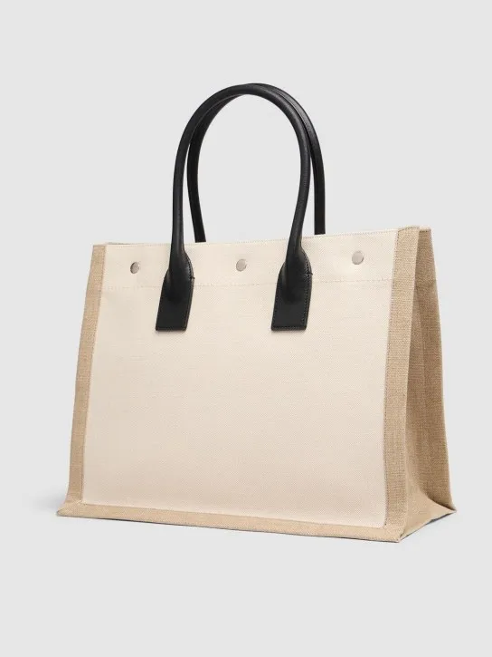 Saint Laurent   Small Rive Gauche linen tote bag 