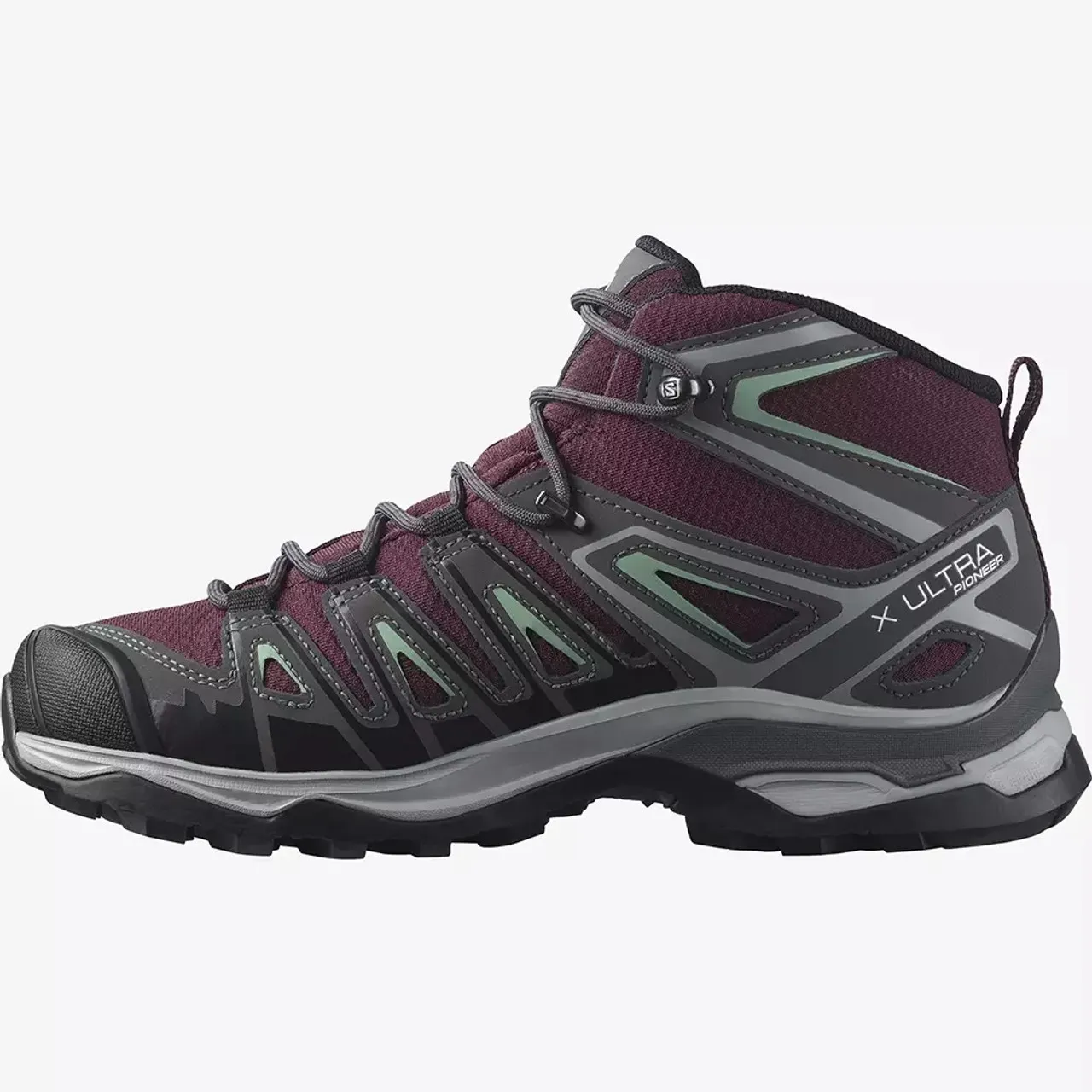 Salomon Women's X Ultra Pioneer Mid Climasalomon Waterproof - Wine Tasting / Magnet / Granite Green