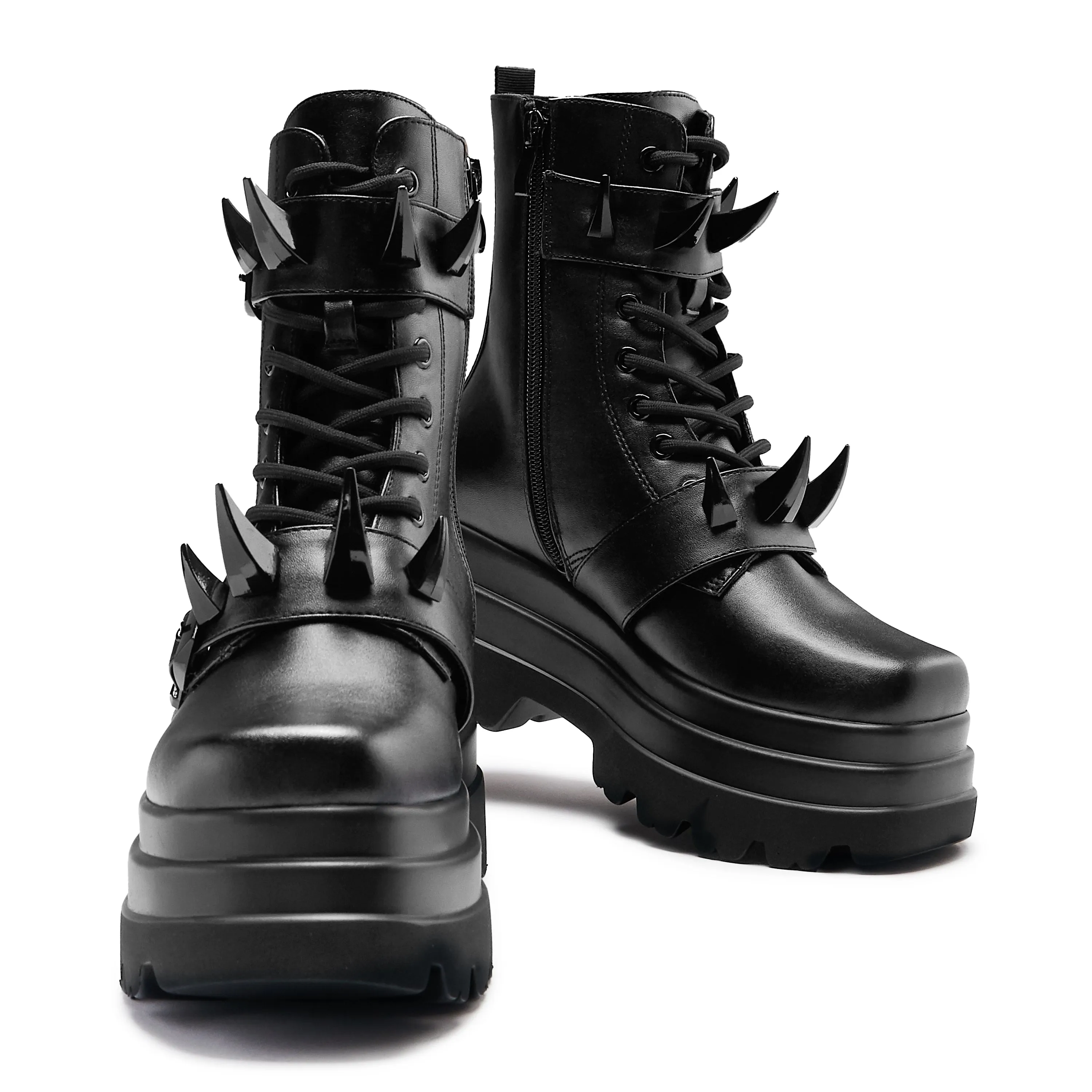 Santoku Trident Spike Platform Boots - Black