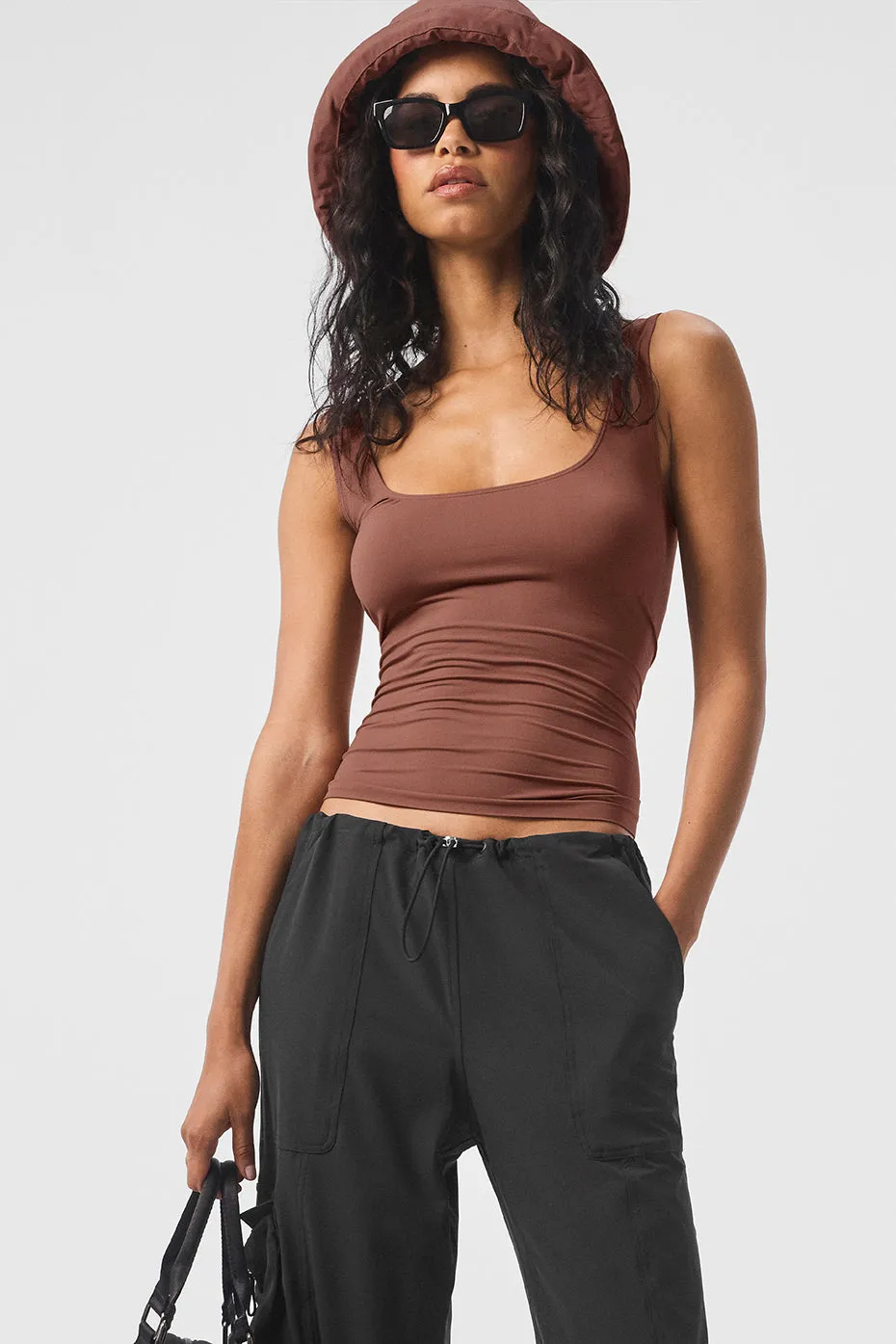 Sheer Glow Tank - Chestnut