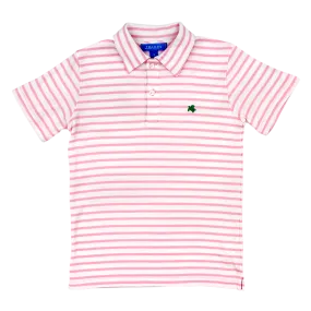 Short Sleeve Polo, Pink/White