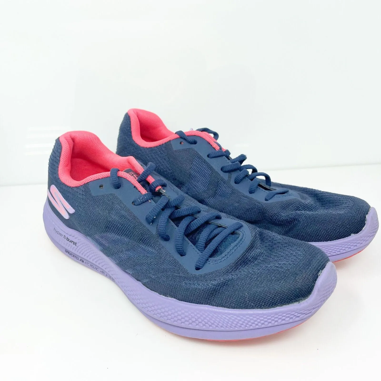 Skechers Womens Go Run Razor Plus 130001 Blue Running Shoes Sneakers Size 8