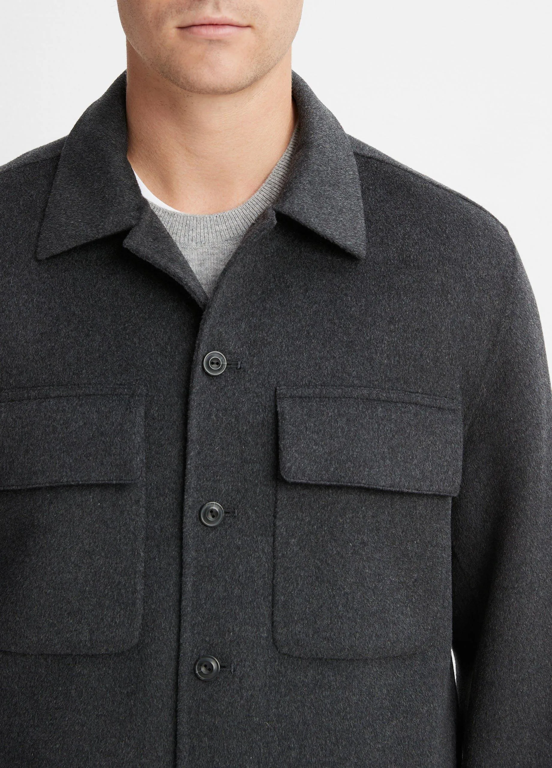 Splittable Wool-Blend Shirt Jacket