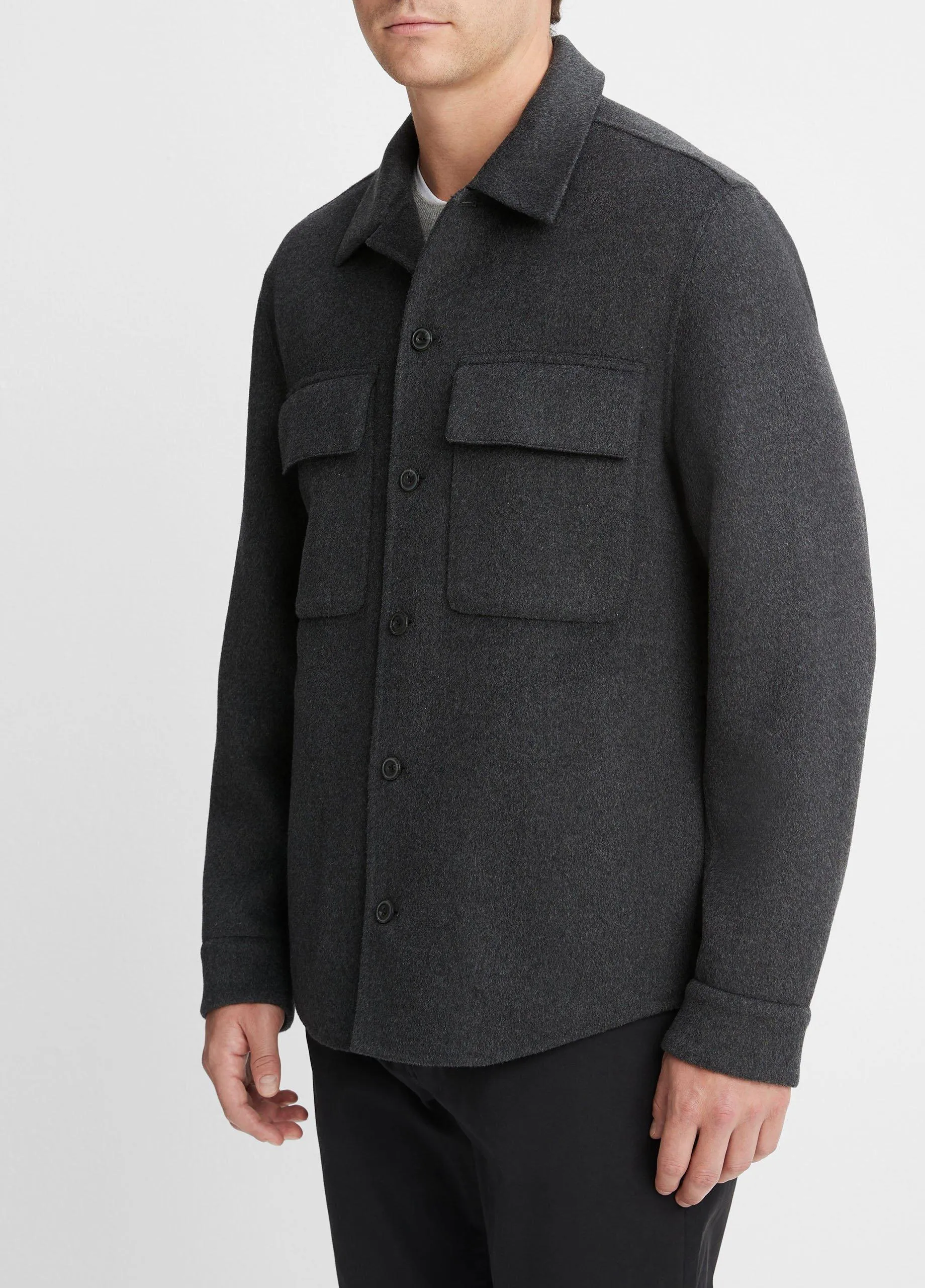 Splittable Wool-Blend Shirt Jacket