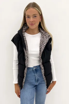 Sports Leopard Vest Black