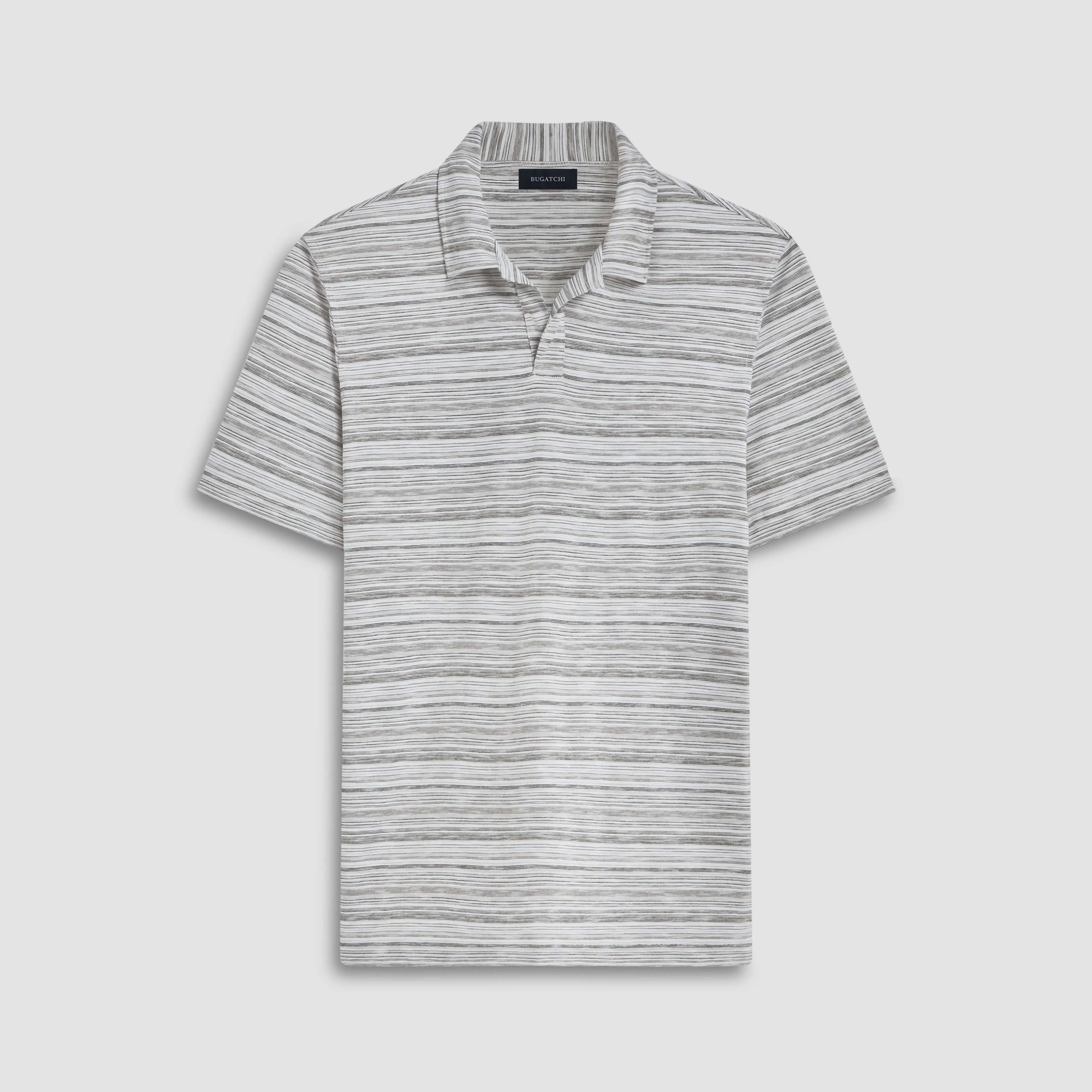 Striped Johnny Collar Polo