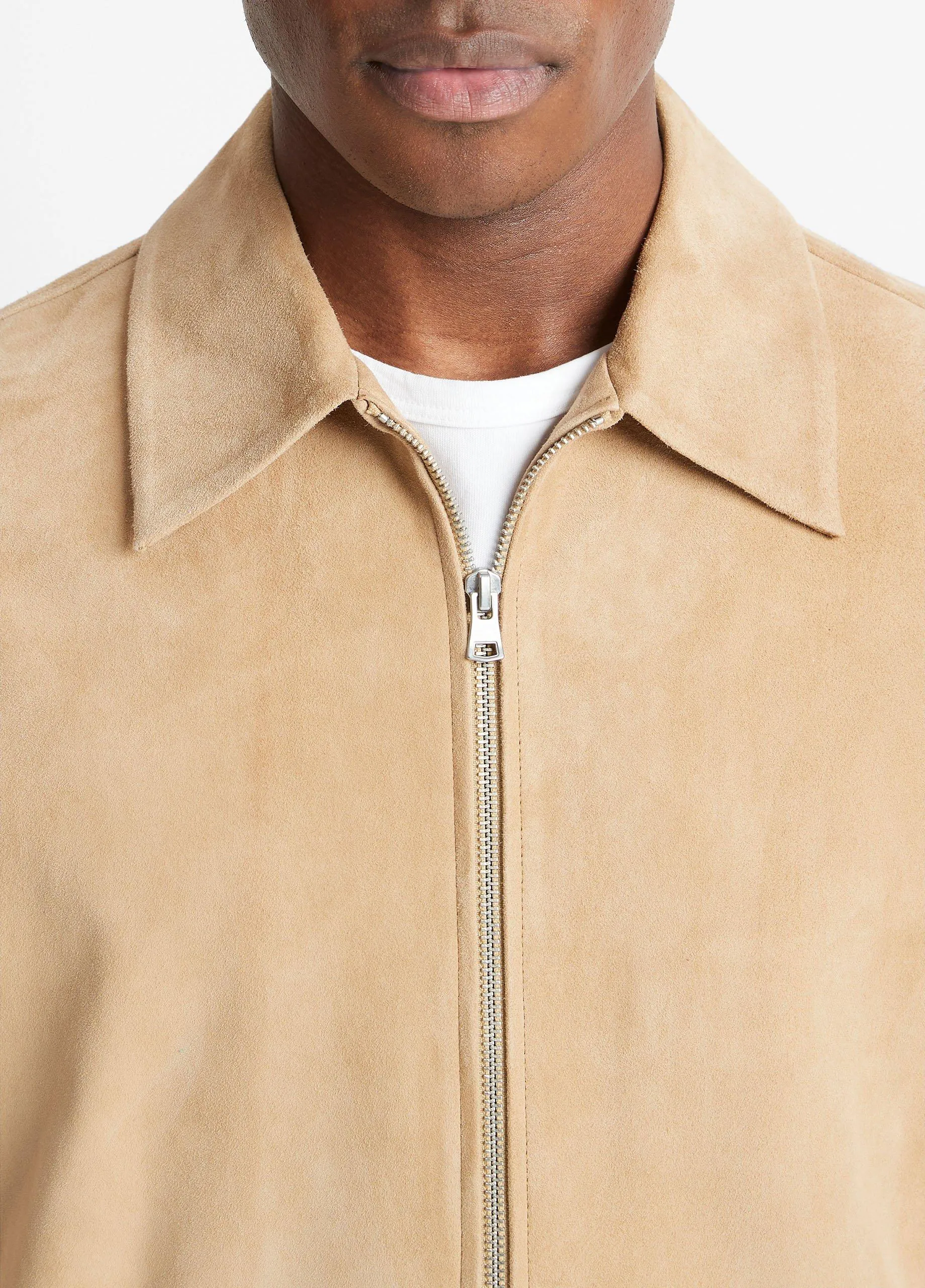 Suede Zip-Up Jacket