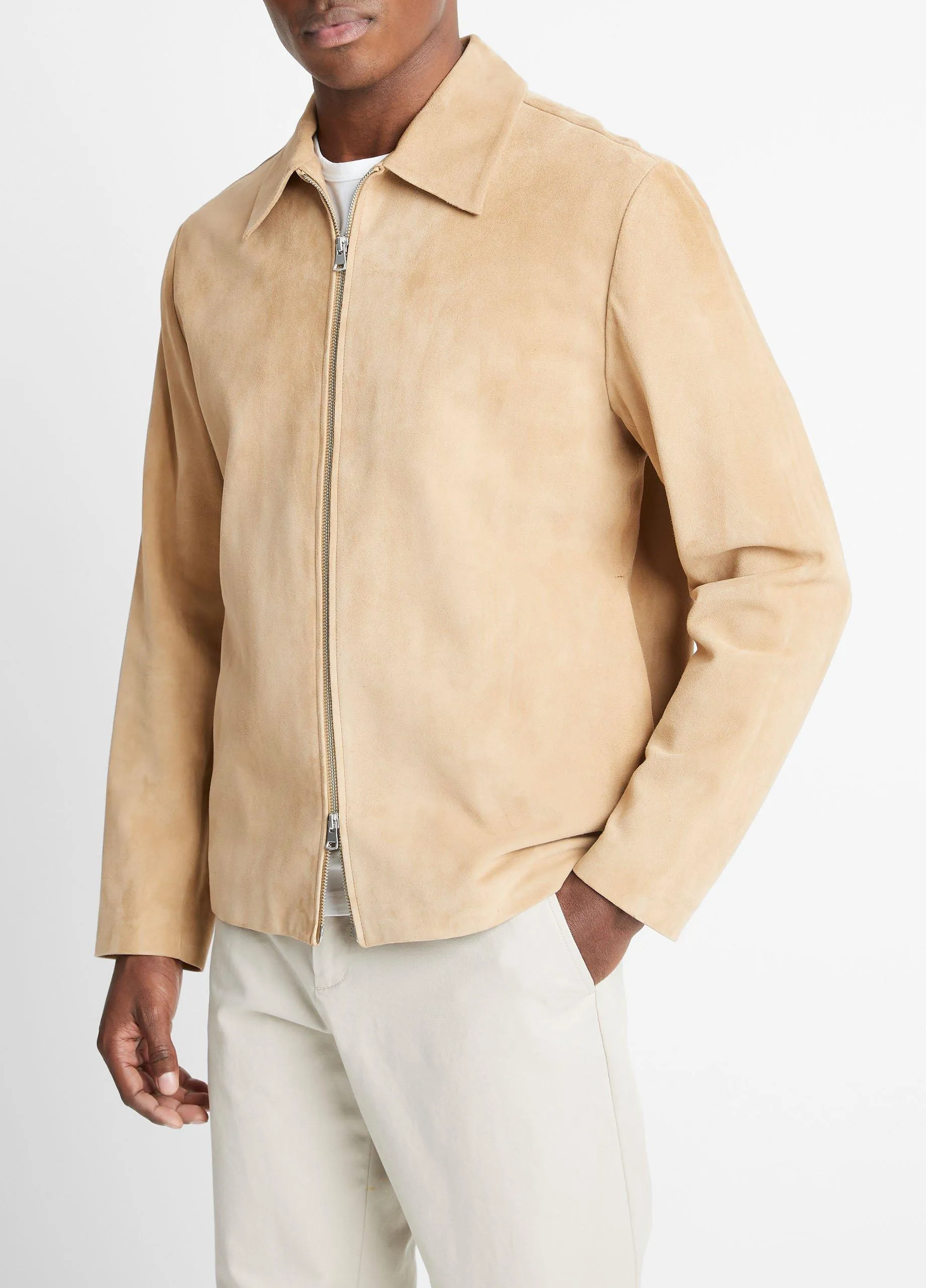 Suede Zip-Up Jacket