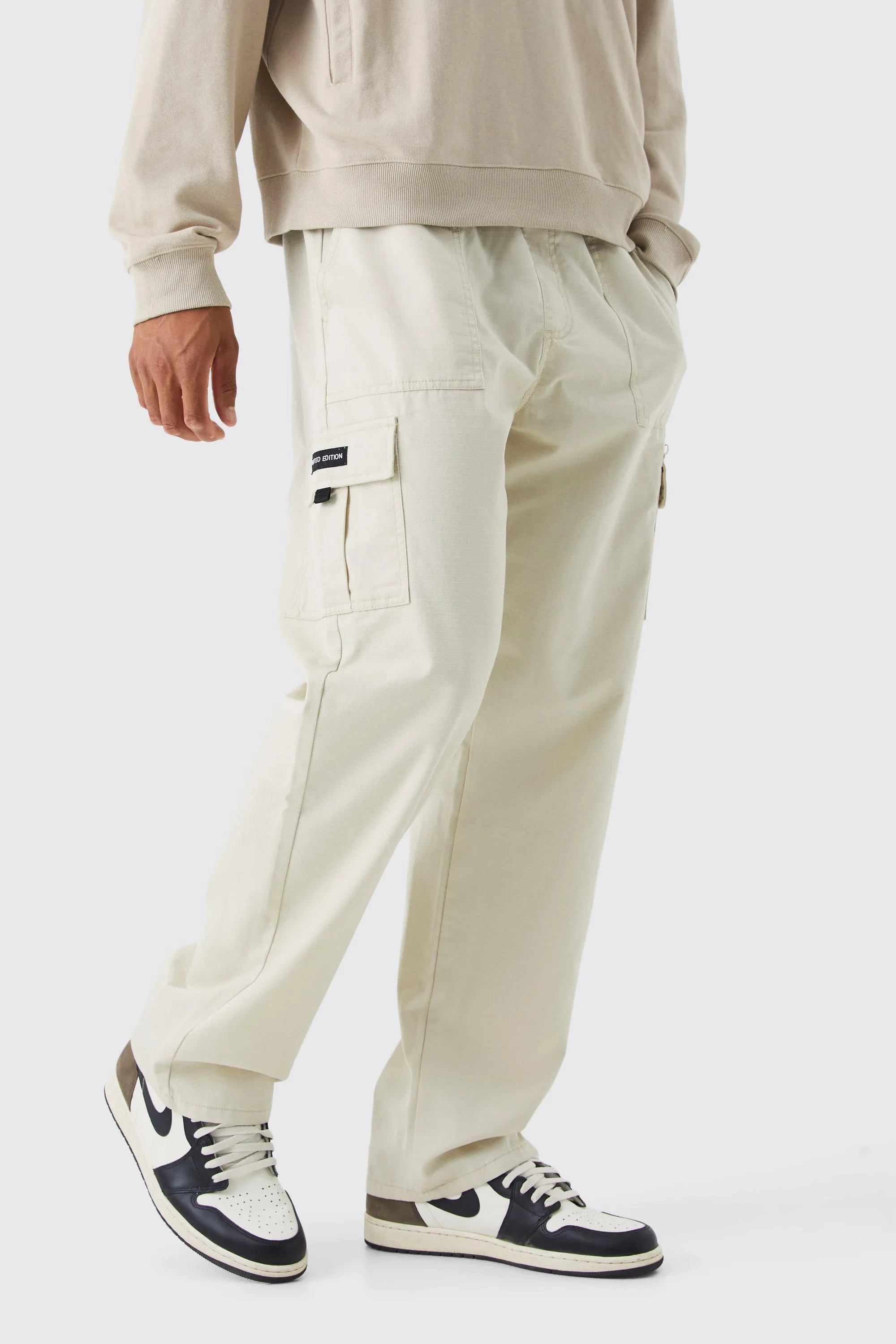 Tall Elastic Ripstop Cargo Zip Pants