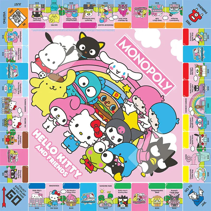 The OP Games Monopoly: Hello Kitty & Friends Board Game