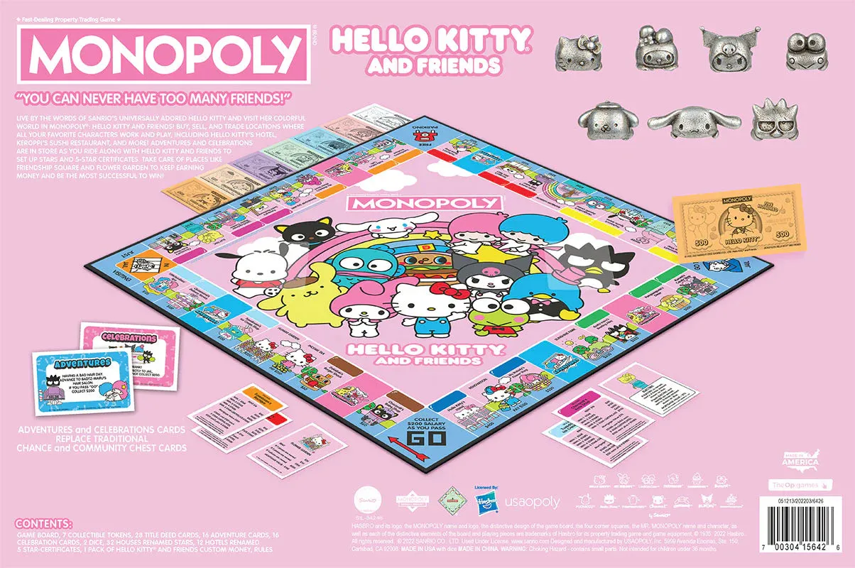 The OP Games Monopoly: Hello Kitty & Friends Board Game