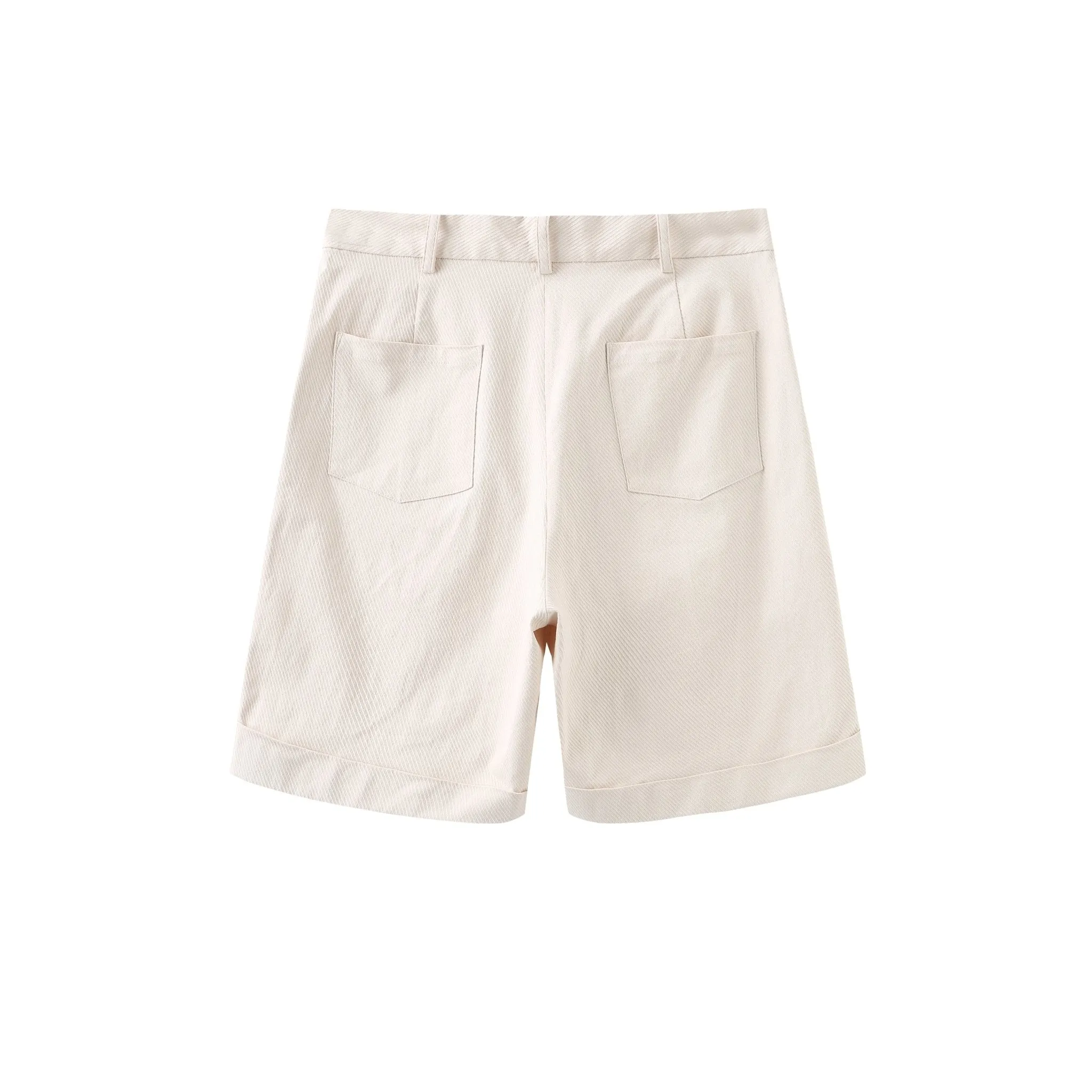 Twill Pleat Shorts-