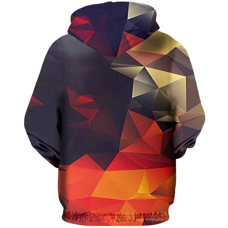 Unisex 3D Geometric Shapes Zip-Up Hoodie