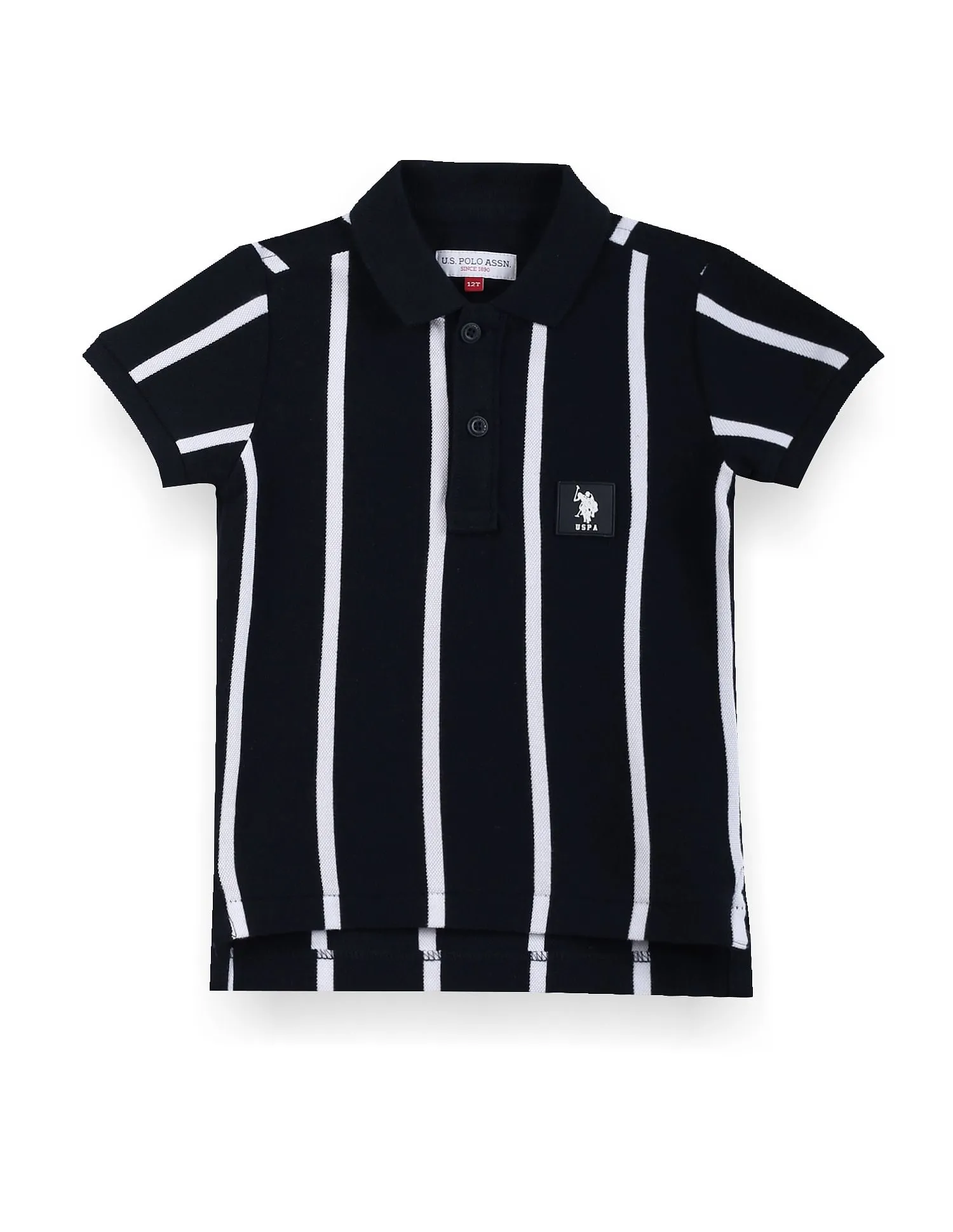 U.S. Polo Assn. Kids Boys Vertical Stripe Cotton Polo Shirt