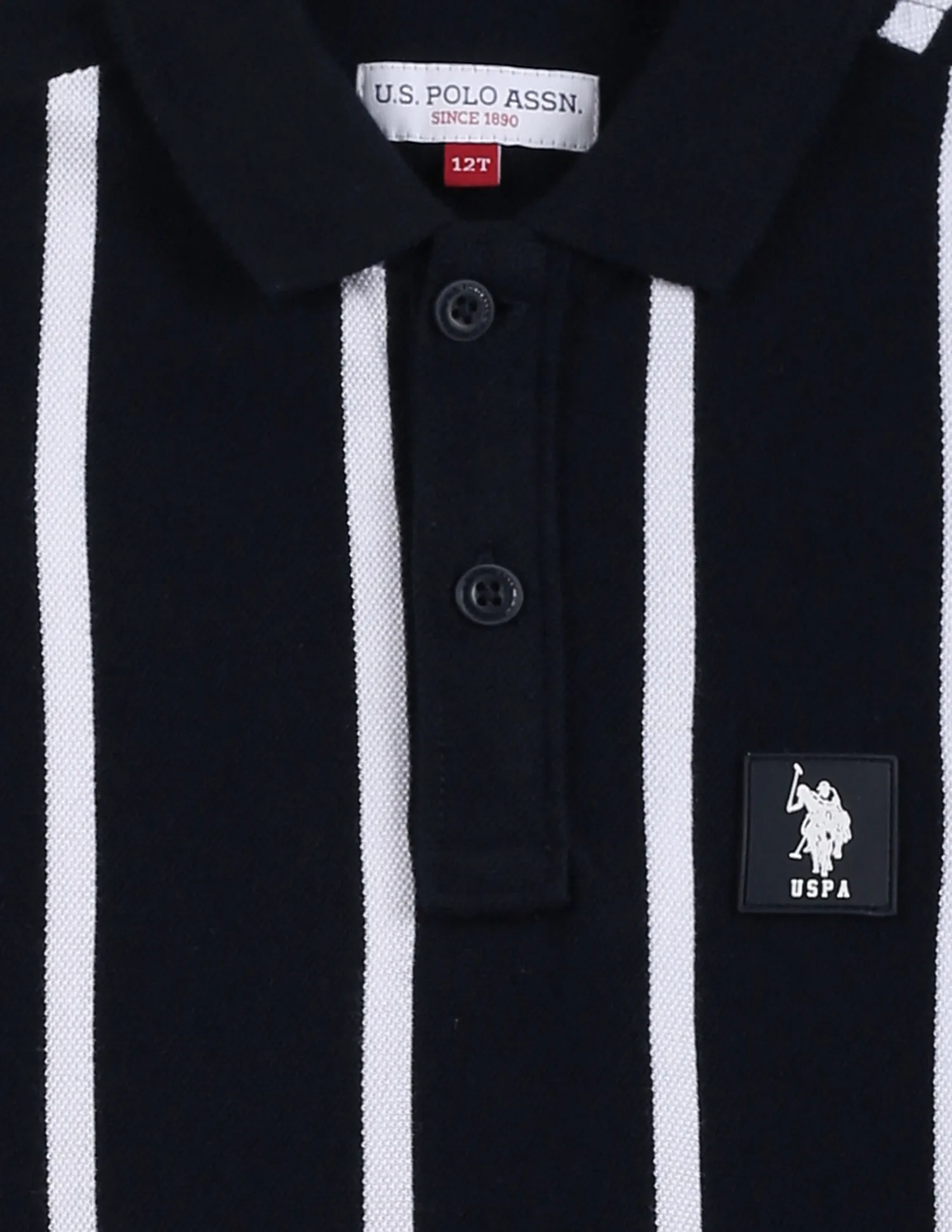 U.S. Polo Assn. Kids Boys Vertical Stripe Cotton Polo Shirt