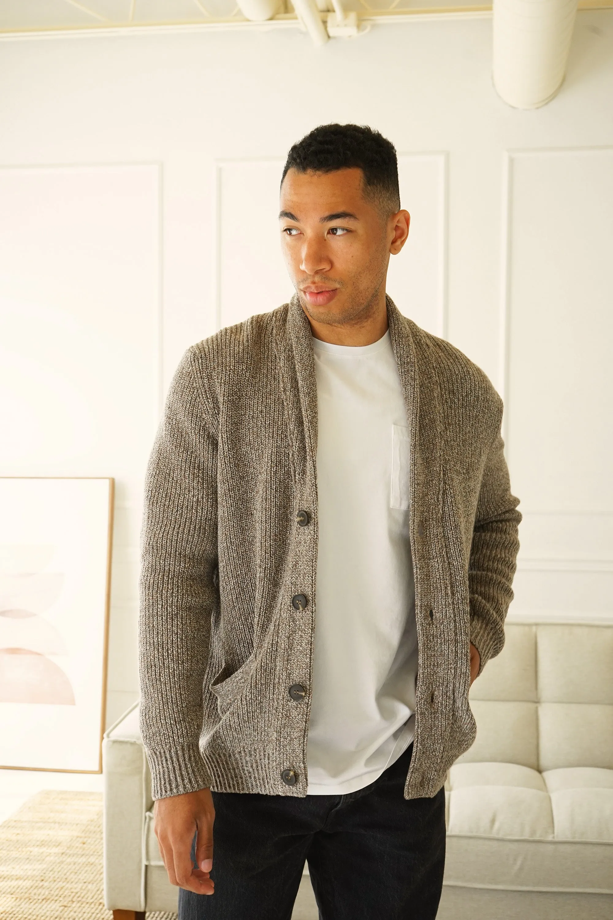 Vancouver Beige Melange Cardigan