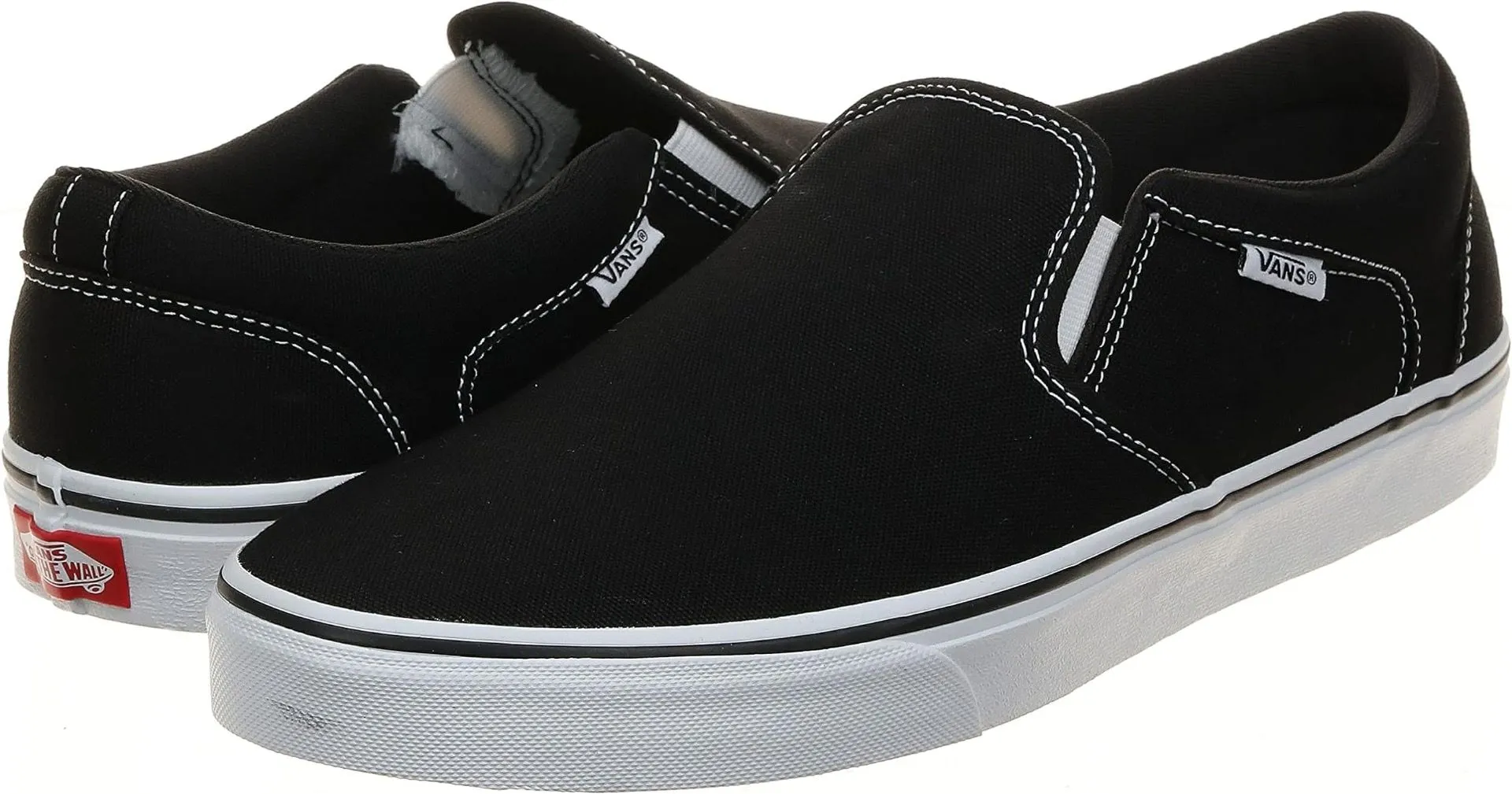 VANS Canvas Slip On Asher Trainers Black/White