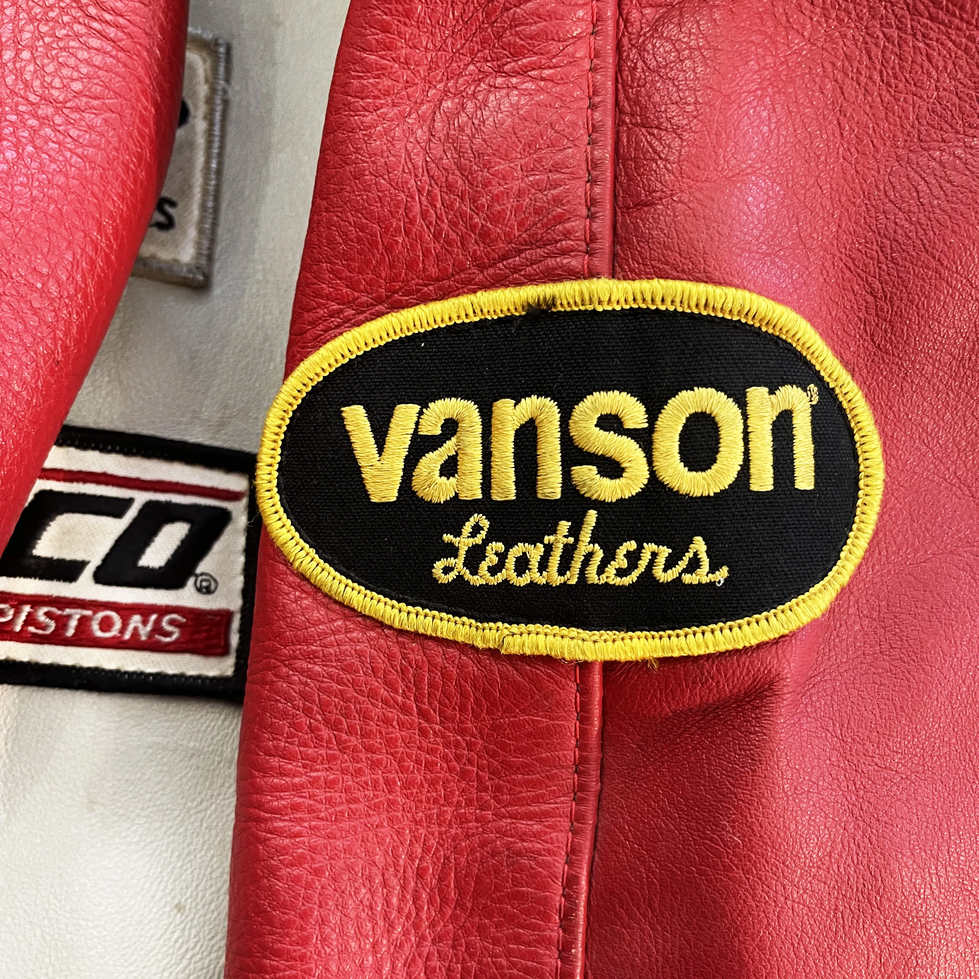 Vanson Leathers Race Team Leather Bomber Jacket - S