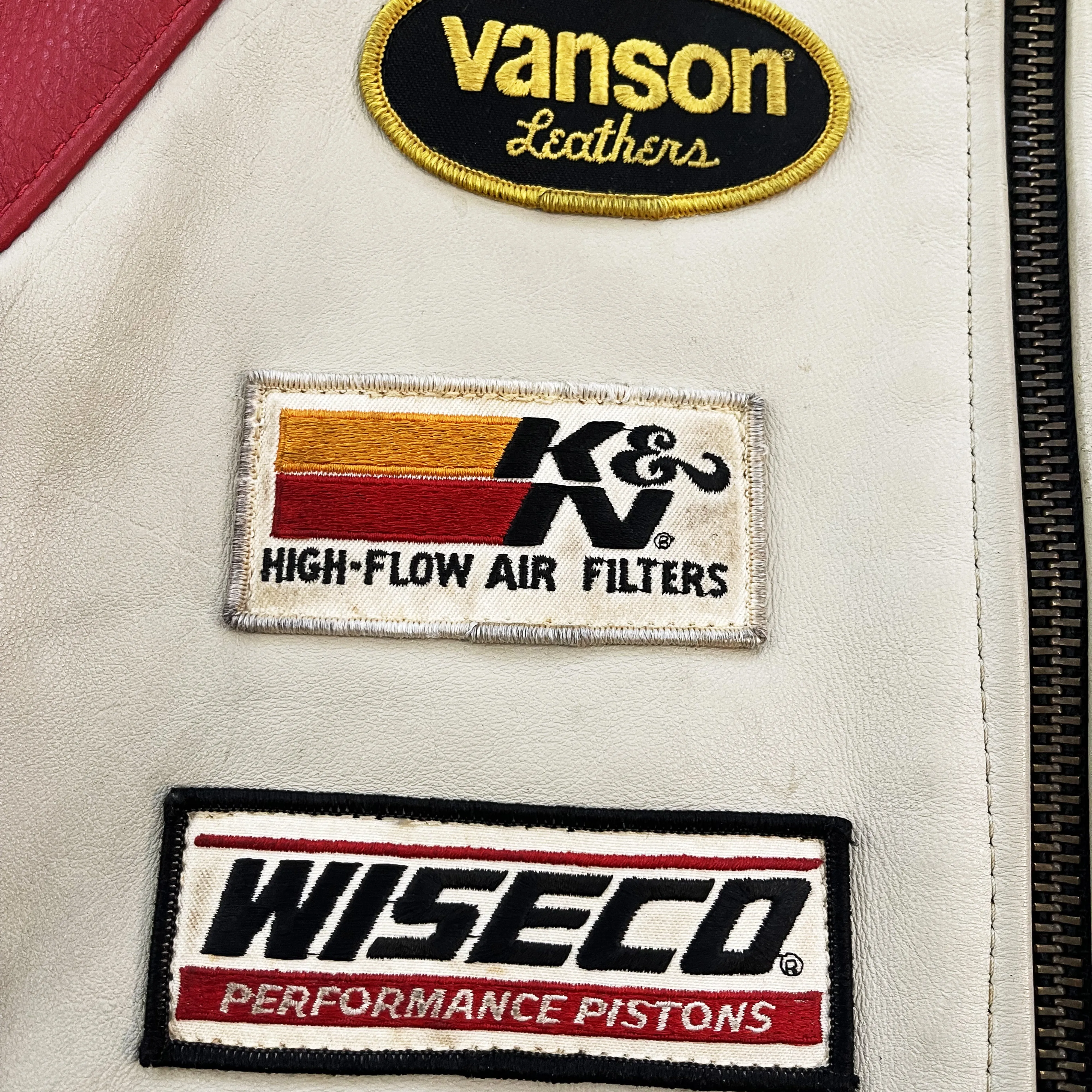 Vanson Leathers Race Team Leather Bomber Jacket - S