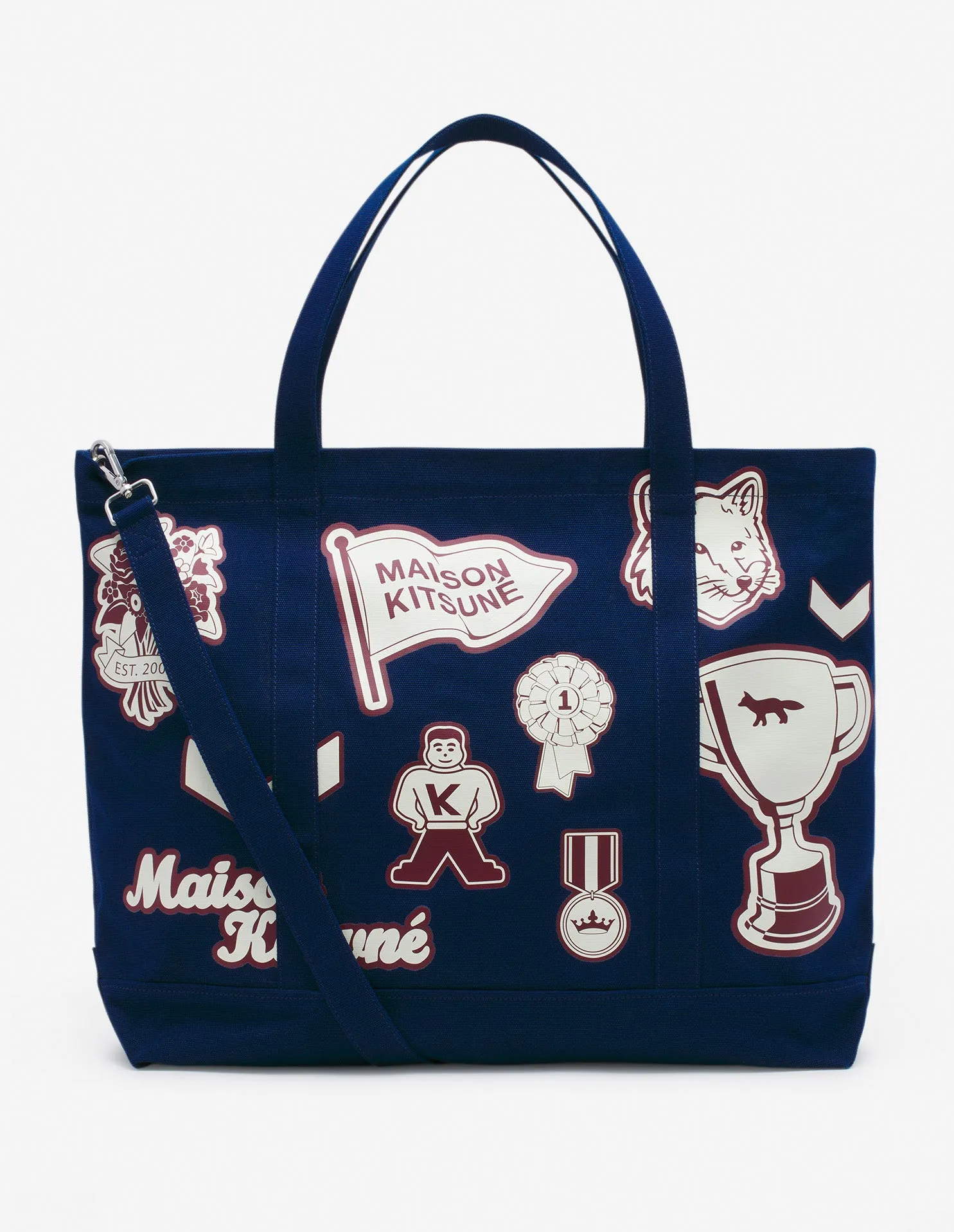 Varsity Patches Xxl Tote Bag Ink Blue