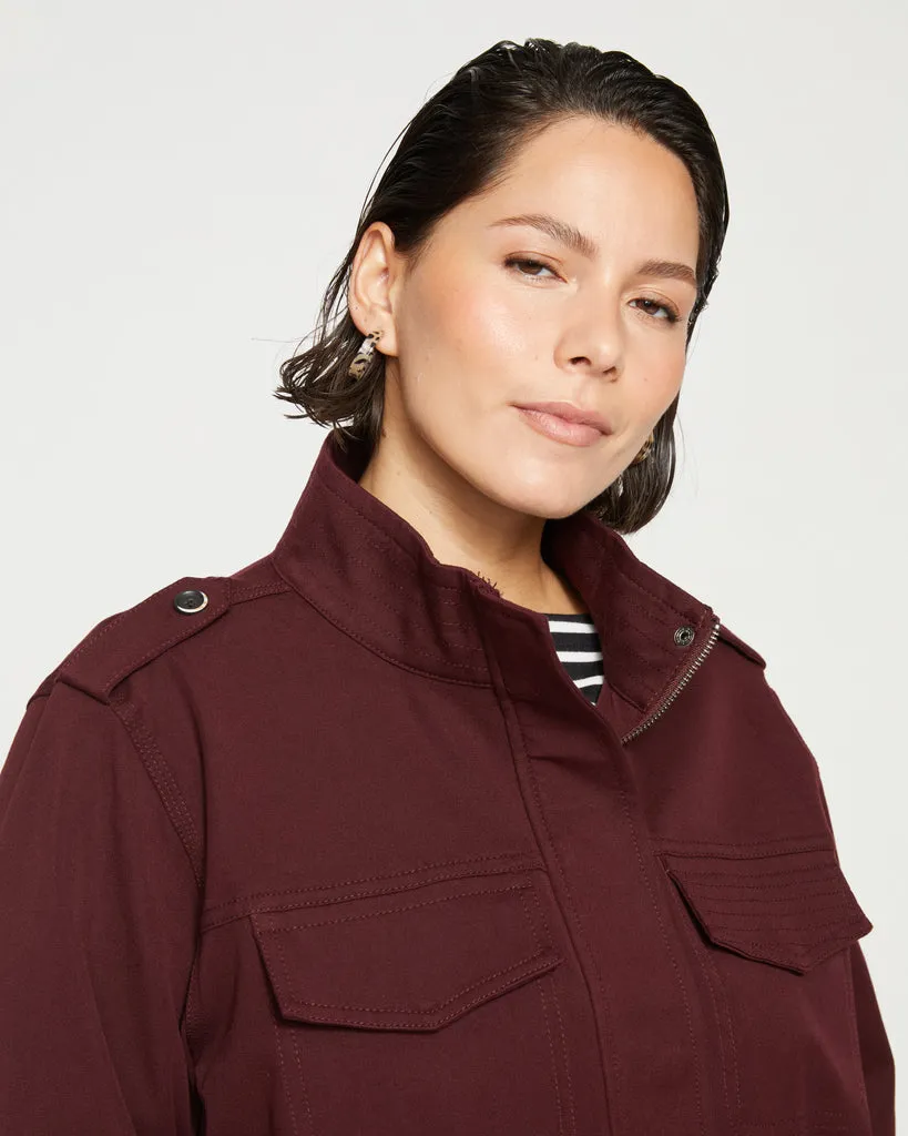 Vineyard Stretch Cotton Twill Jacket - Black Cherry