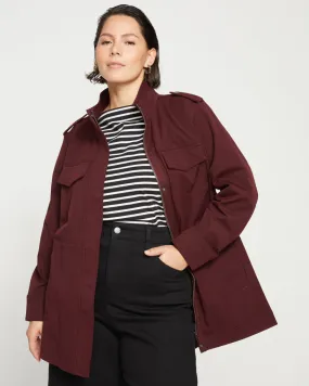 Vineyard Stretch Cotton Twill Jacket - Black Cherry