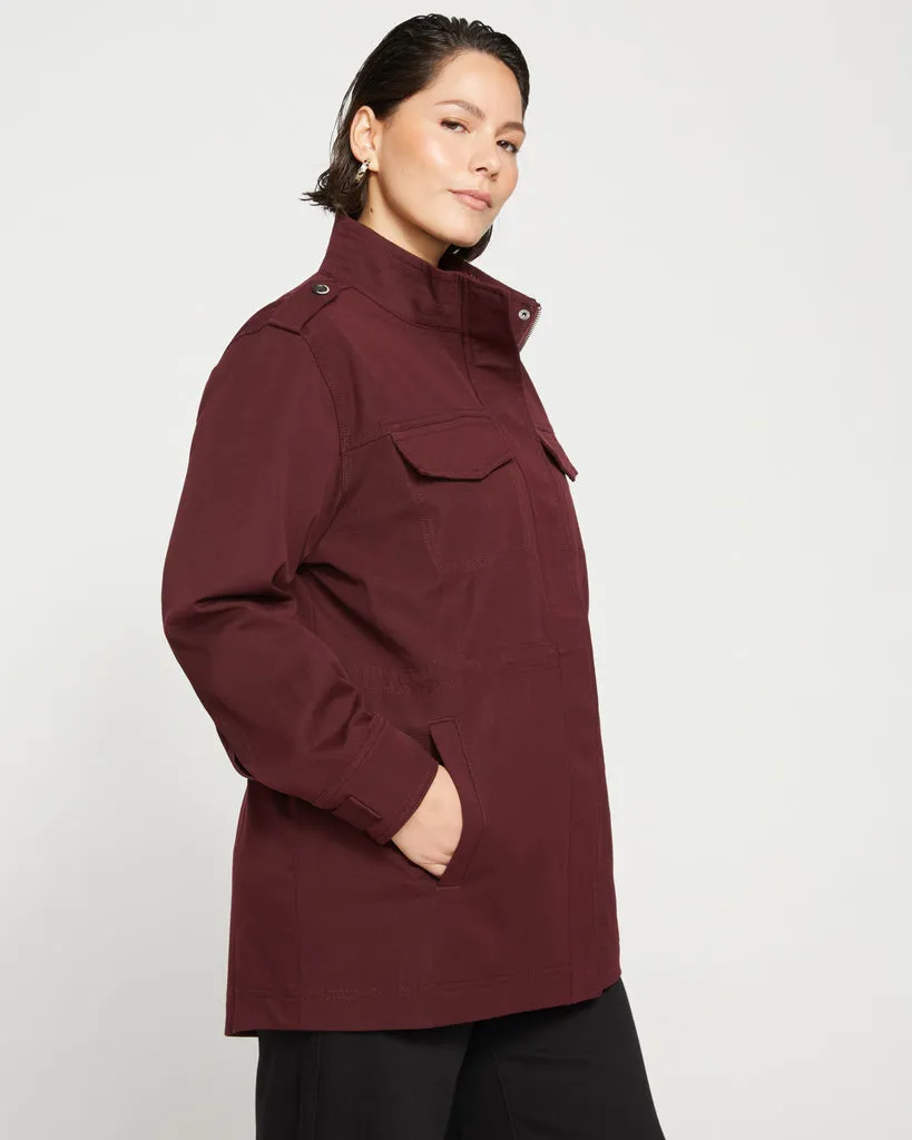 Vineyard Stretch Cotton Twill Jacket - Black Cherry