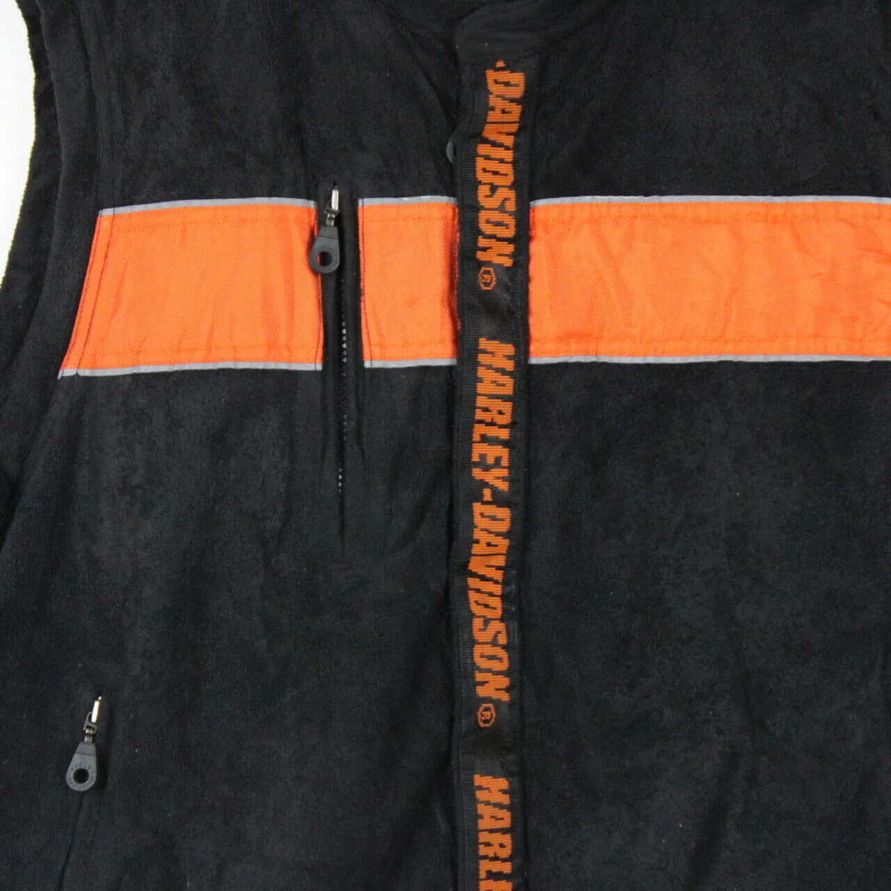 Vintage HARLEY DAVIDSON Fleece Vest Black | XL