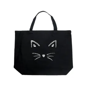 Whiskers  - Large Word Art Tote Bag