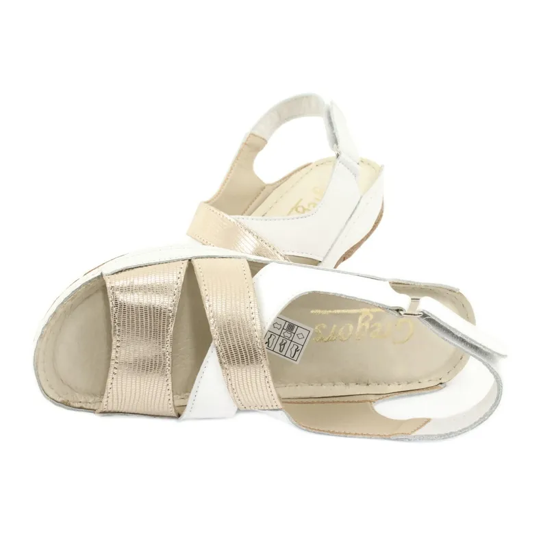 Women's wedge sandals Gregors 781 white