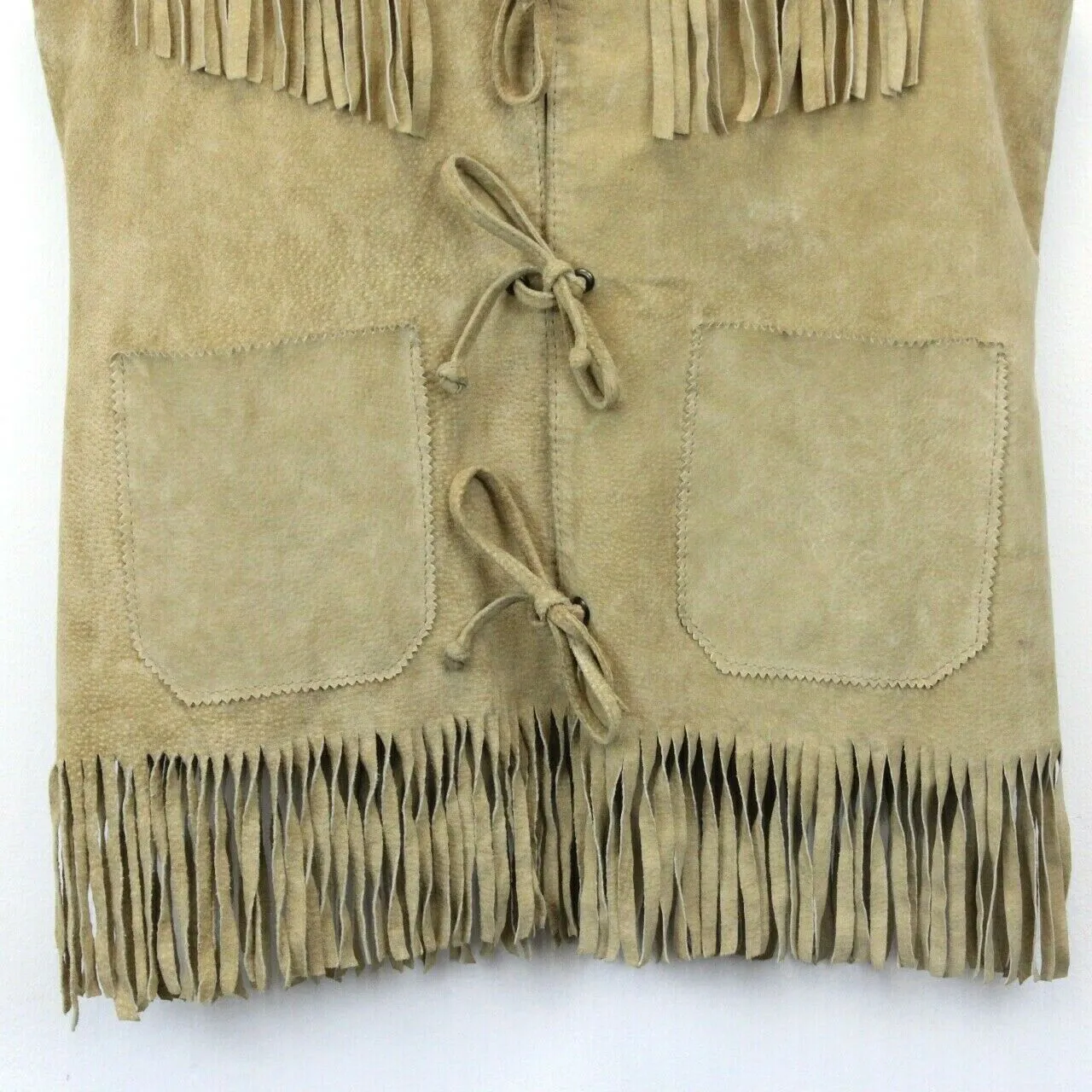 Womens 90s Suede Western Vest Beige | Medium