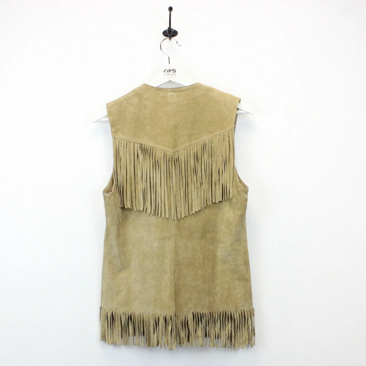 Womens 90s Suede Western Vest Beige | Medium