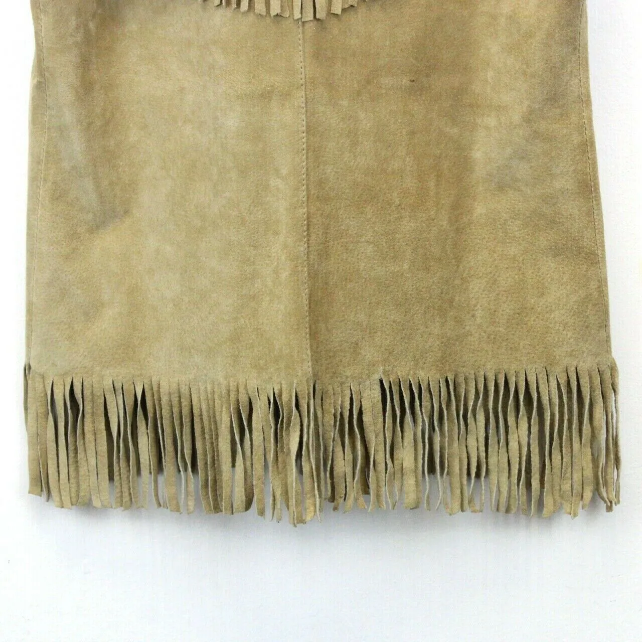 Womens 90s Suede Western Vest Beige | Medium