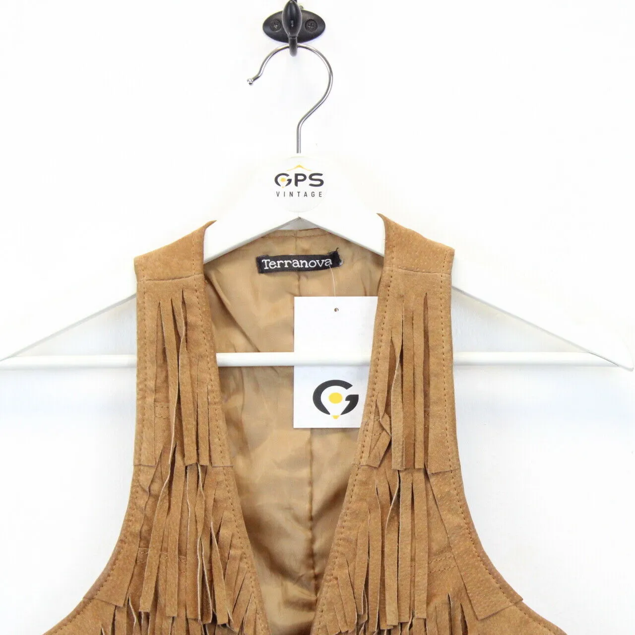 Womens 90s Suede Western Vest Brown | XS