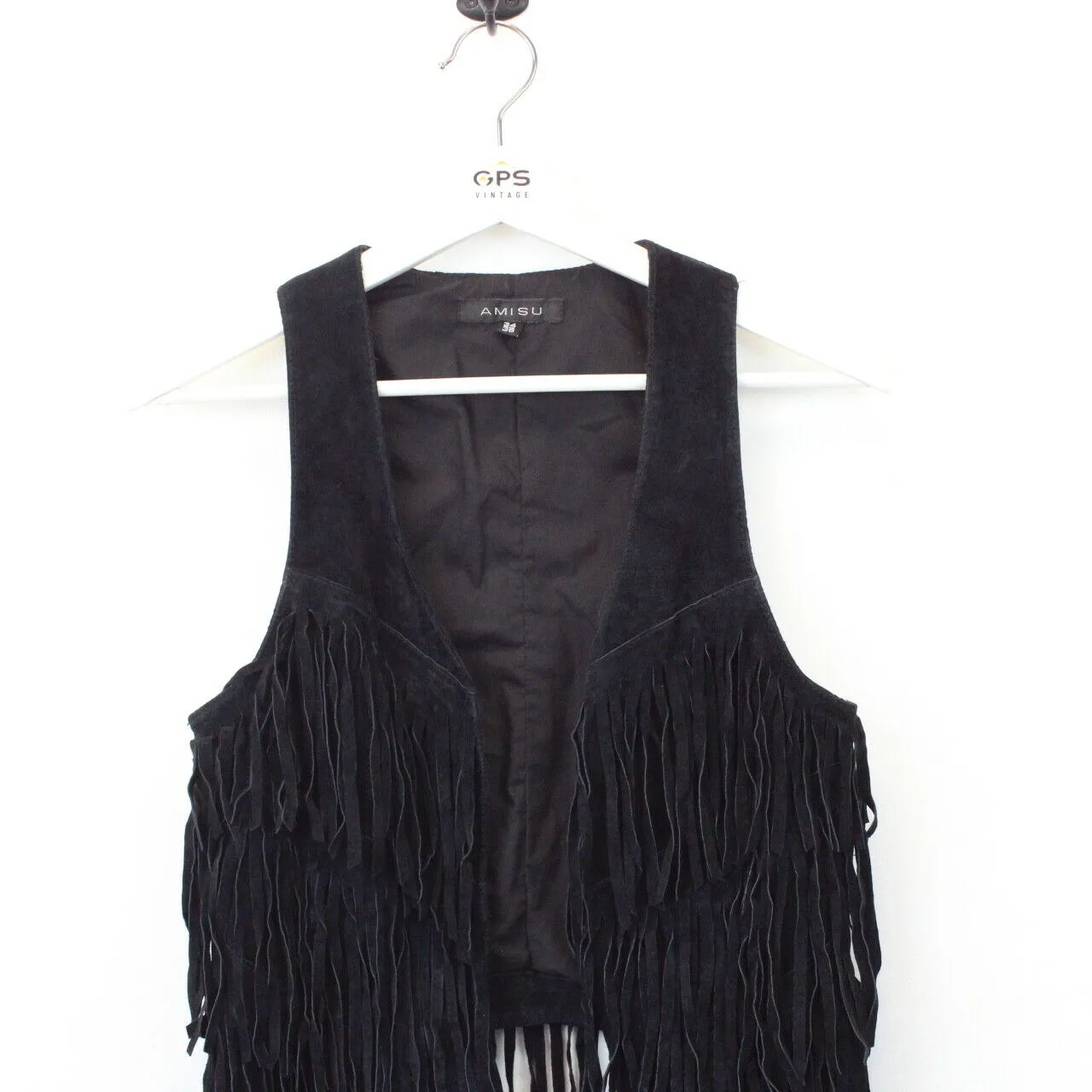 Womens Suede Vest Black | Small