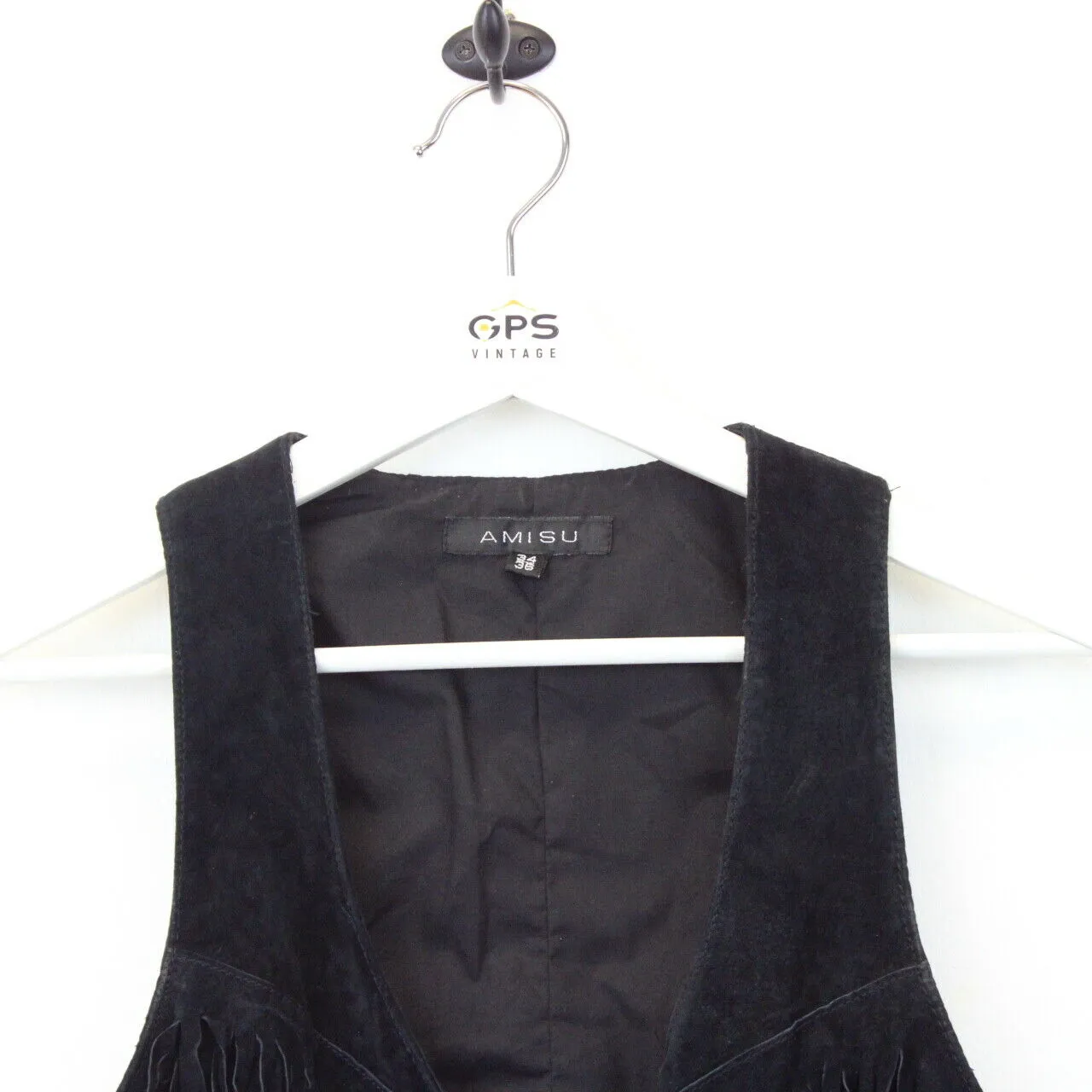 Womens Suede Vest Black | Small