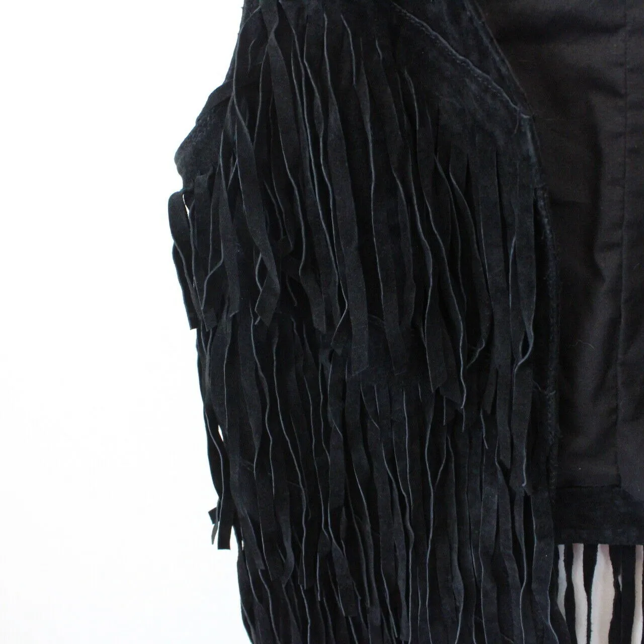 Womens Suede Vest Black | Small