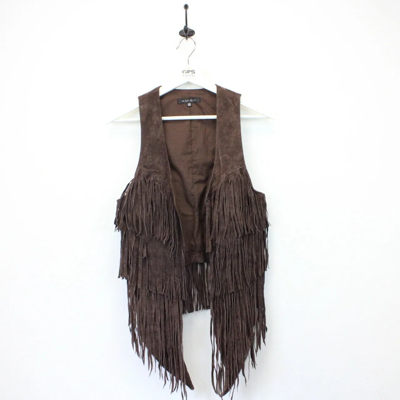 Womens Suede Vest Brown | Small