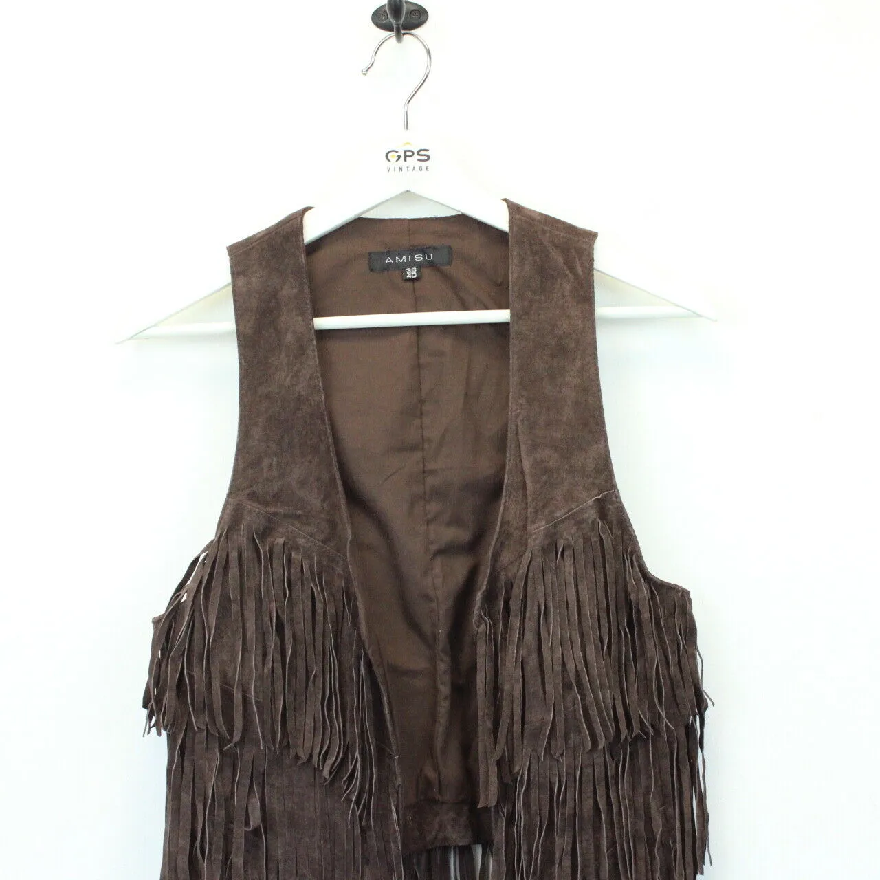 Womens Suede Vest Brown | Small