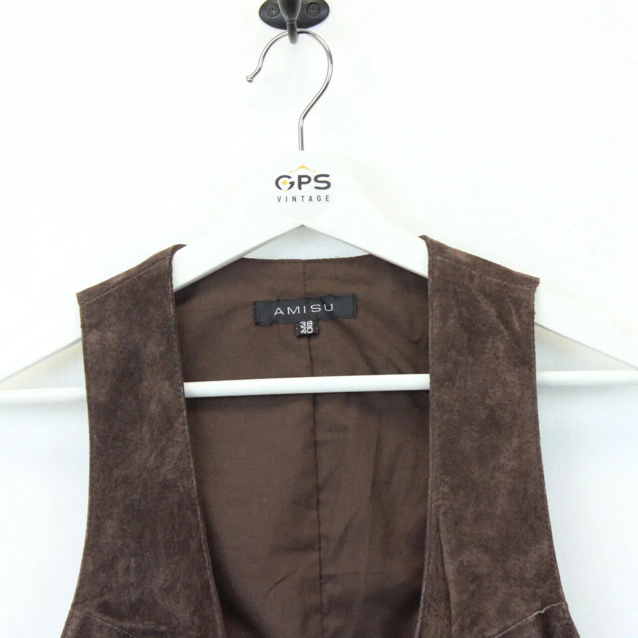 Womens Suede Vest Brown | Small